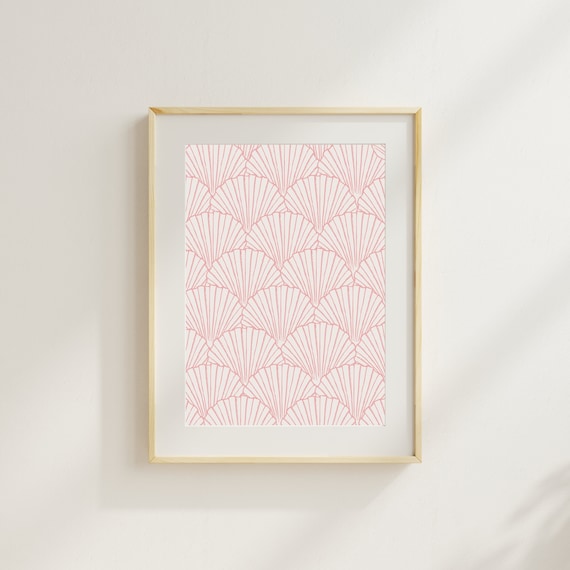 Pink Shells Beachy Wall Art Trendy Coastal Prints, Seashell Digital Print, Coastal Cowgirl Art, Trendy Shell Prints Downloadable Beach Print