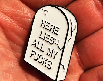 HERE LIES - Spooky Macabre Enamel Pin Badge Funny Gift Witch Punk Goth Halloween