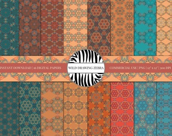Oriental Digital Paper Pack - With Modern Vintage Scrapbook Paper ...