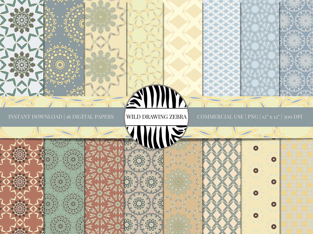 Decorative Moroccan Digital Paper Pack - With Oriental Mosaic Scrapbook ...