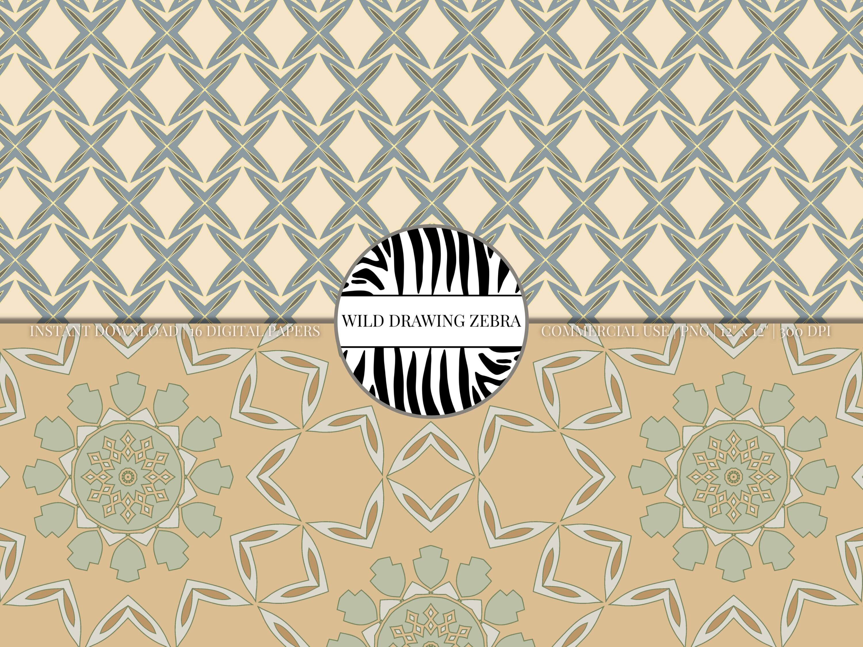 Decorative Moroccan Digital Paper Pack With Oriental Mosaic Scrapbook ...
