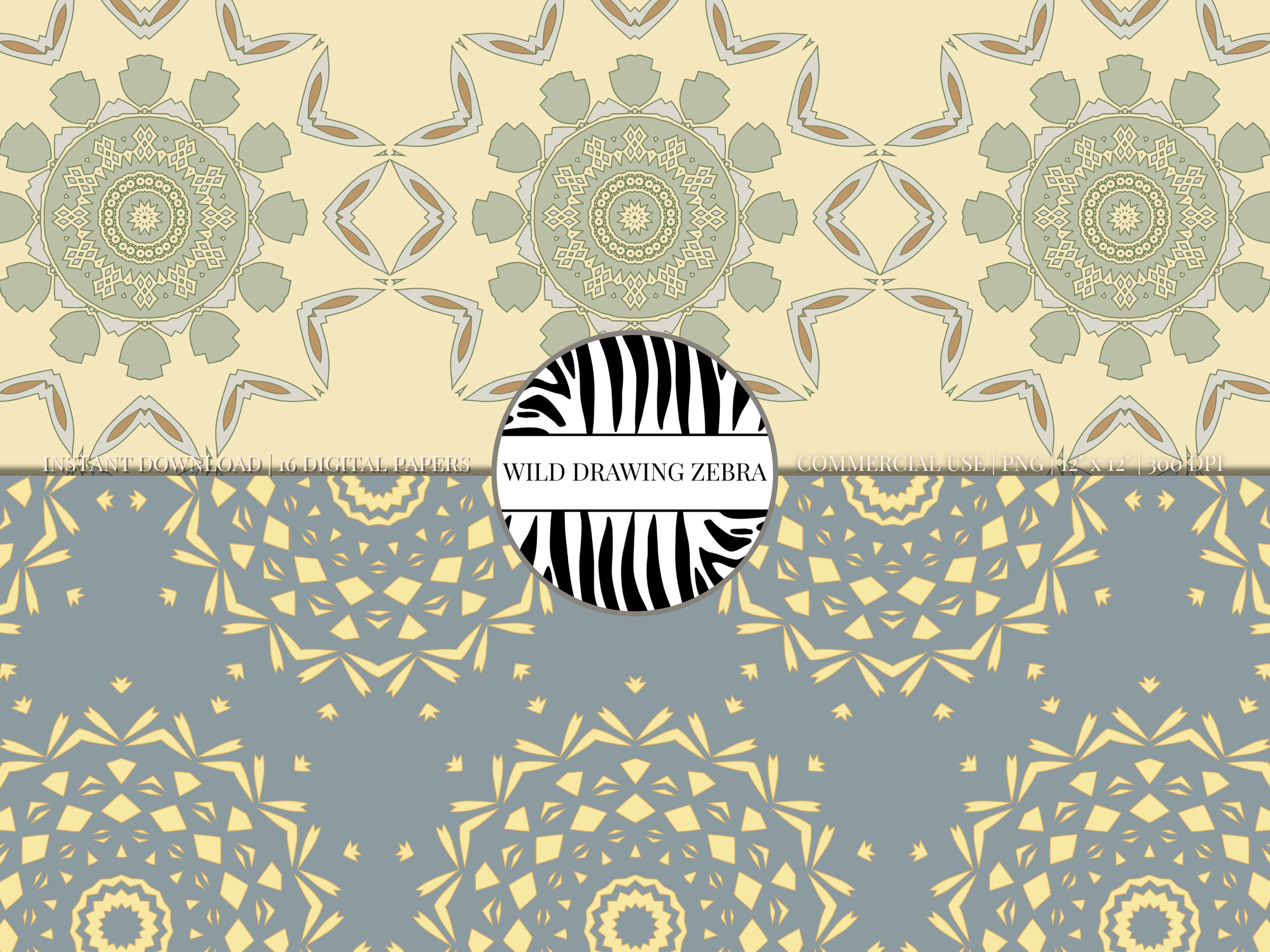 Decorative Moroccan Digital Paper Pack - With Oriental Mosaic Scrapbook ...