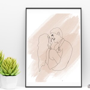 Portrait numérique personnalisé, Dessin au trait, Portrait minimaliste, Illustration minimale, Portrait imprimable