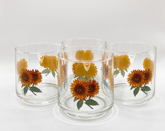 Vintage Sunflower Glasses- MAKE A CUSTOM CANDLE!