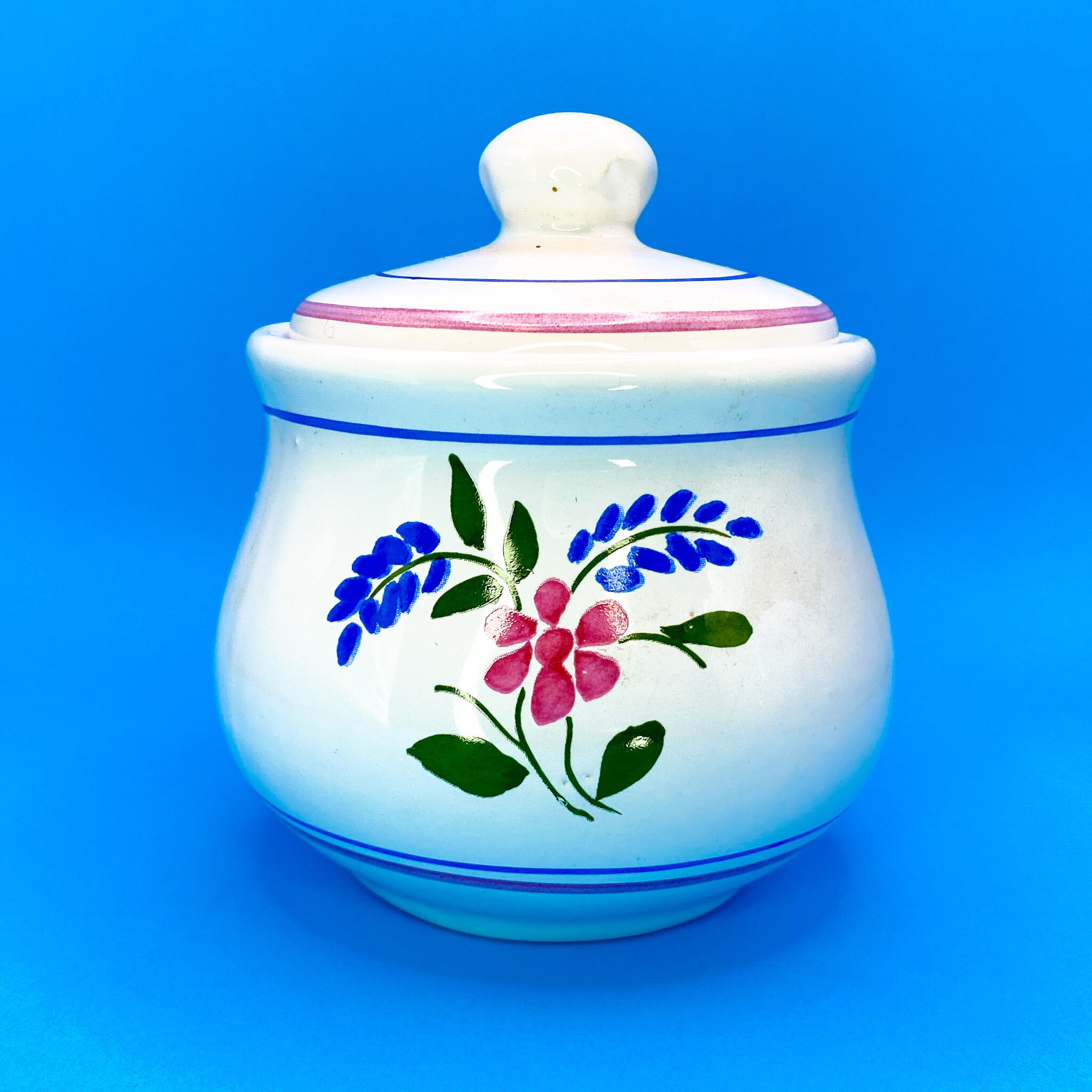 Custom Candle Vintage Floral Sugar Bowl with Lid Container Candles Home