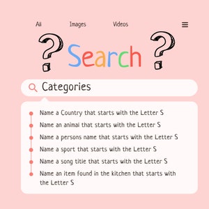 Categories Game for Seniors