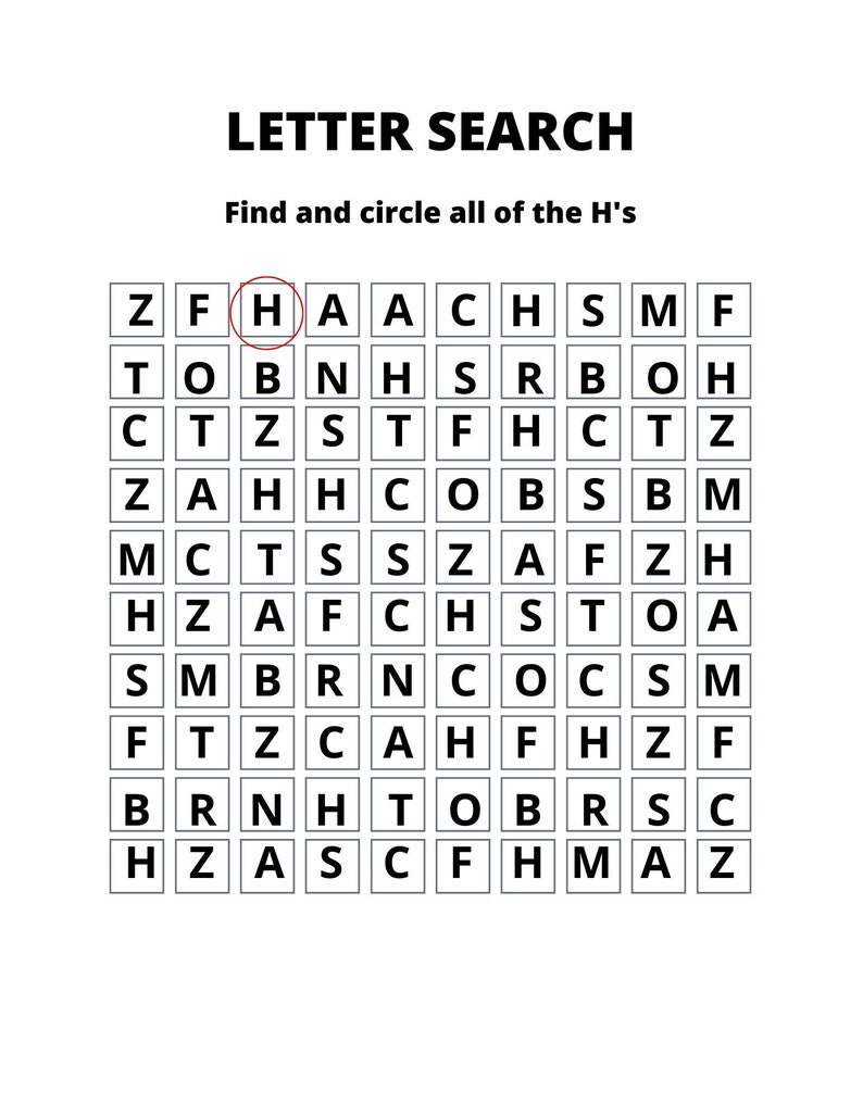 Attention Exercise Letter - Etsy