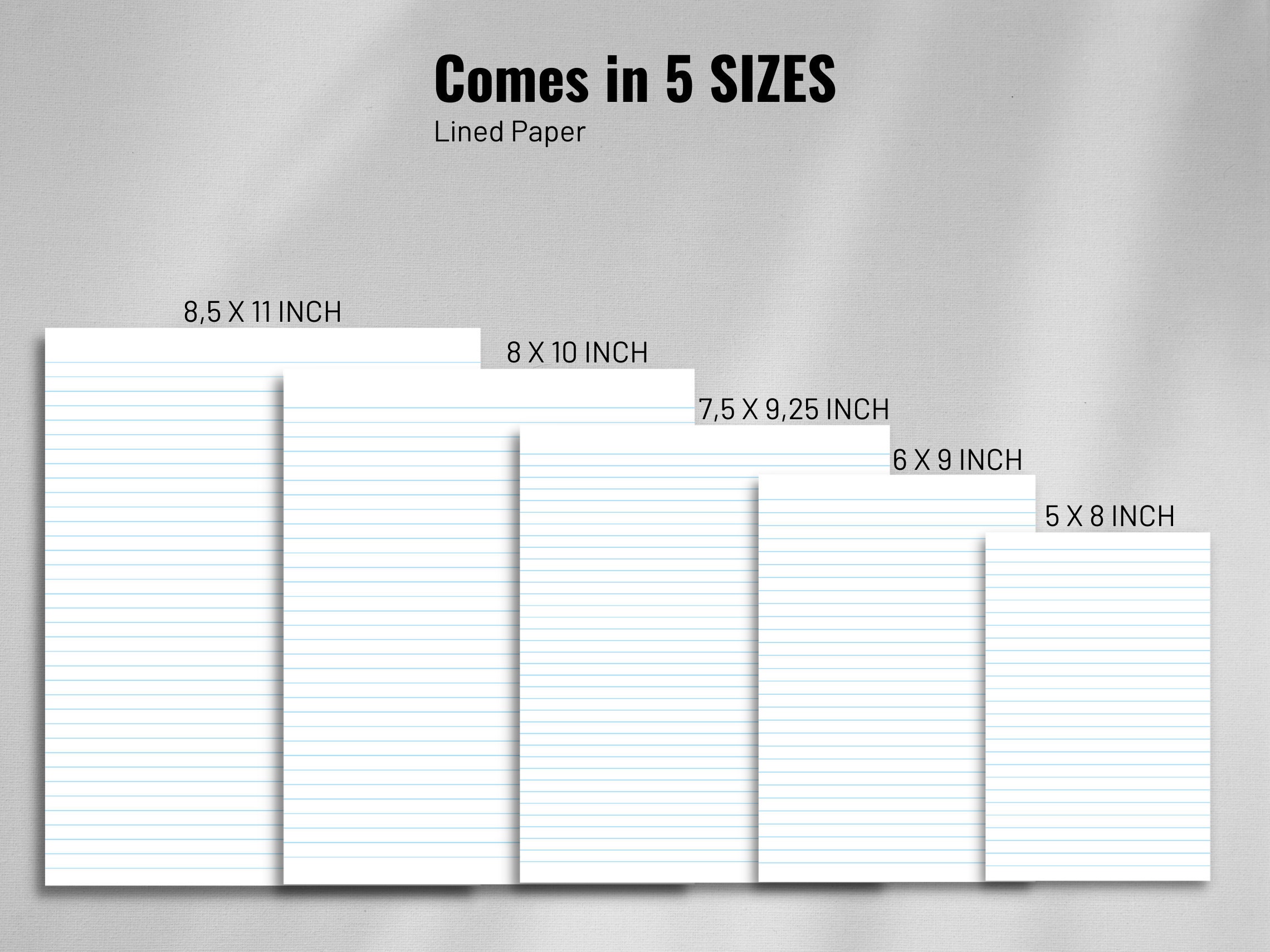 Printable Blank Lined Paper Pack, College Ruled Paper, Downloadable PDF ...