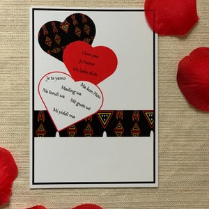 Postkarten, Valentinstagskarte, Afrikanisches Motiv, Minimalistisch, Toghu, DIN A6