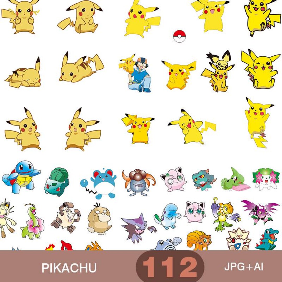 112 Pokémon Png, Pikachu Cutout Png, Digital Download, T-shirt Printing ...