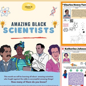 Black Scientists Educational Activity Pack for kids, Black History Printable