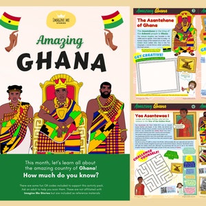 Amazing Ghana Educational Activity Pack for kids, Black History Printable
