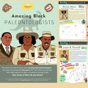 Black Paleontologists Educational Activity Pack for kids, Black History Printable