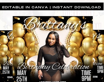 Birthday Flyer, Birthday Girl Invitation, Birthday Party Invitation, Party Invite Flyer, Bday Flyer, Premade Template