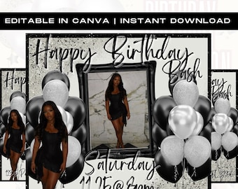 Birthday Flyer, Birthday Girl Invitation, Birthday Party Invitation, Party Invite Flyer, Bday Flyer, Premade Template