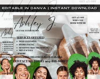 Facial Treatments Flyer, Skin Care Flyer, DIY Template, Book Now Flyer, Spa Flyer, Esthetician Flyer, Premade Template