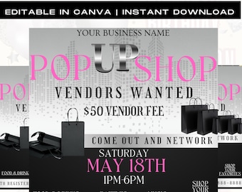 Pop Up Shop Flyer, Vendor Flyer, Shop Now flyer, Event Flyer, Support Small Business, Vendors Wanted, Vendor Shop, Premade Template