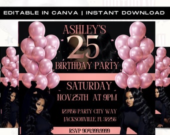 Birthday Flyer, Birthday Girl Invitation, Birthday Party Invitation, Party Invite Flyer, Bday Flyer, Premade Template
