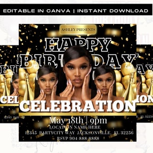 Birthday Flyer, Birthday Girl Invitation, Birthday Party Invitation, Party Invite Flyer, Bday Flyer, Premade Template
