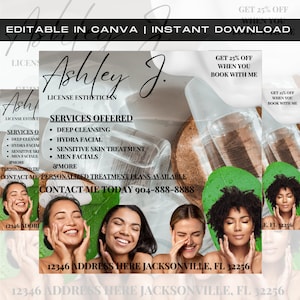 Facial Treatments Flyer, Skin Care Flyer, DIY Template, Book Now Flyer, Spa Flyer, Esthetician Flyer, Premade Template