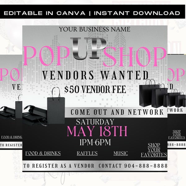 Pop Up Shop Flyer, DIY Flyer, Canva Template, Vendor Shop Flyer, Shop Now flyer, Event Flyer