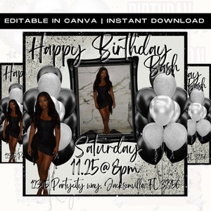 Birthday Flyer, Birthday Girl Invitation, Birthday Party Invitation, Party Invite Flyer, Bday Flyer, Premade Template