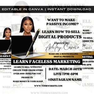 Virtual Event, Masterclass Flyer, Webinar, Online Class Flyer, Social Media Template, Training course, Business Course, Premade Template