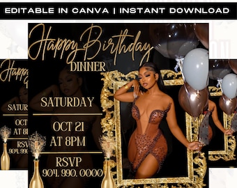 Birthday Flyer, Birthday Girl Invitation, Birthday Party Invitation, Party Invite Flyer, Bday Flyer, Premade Template