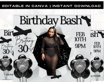 Birthday Flyer, Birthday Girl Invitation, Birthday Party Invitation, Party Invite Flyer, Bday Flyer, Premade Template