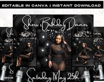 Birthday Flyer, Birthday Girl Invitation, Birthday Party Invitation, Party Invite Flyer, Bday Flyer, Premade Template