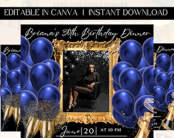 Birthday Flyer, Birthday Girl Invitation, Birthday Party Invitation, Party Invite Flyer, Bday Flyer, Premade Template