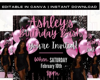 Birthday Flyer, Birthday Girl Invitation, Birthday Party Invitation, Party Invite Flyer, Bday Flyer, Premade Template