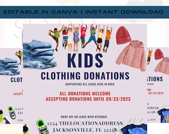 Clothing Donation, Clothing Drive, Fundraising Flyer, Donation Flyer, Premade Template