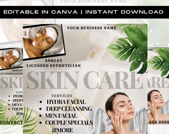 Facial Treatments Flyer, Skin Care Flyer, DIY Template, Book Now Flyer, Spa Flyer, Esthetician Flyer, Premade Template