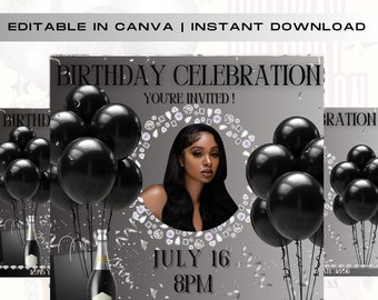 Birthday Flyer, Birthday Girl Invitation, Birthday Party Invitation, Party Invite Flyer, Bday Flyer, Premade Template