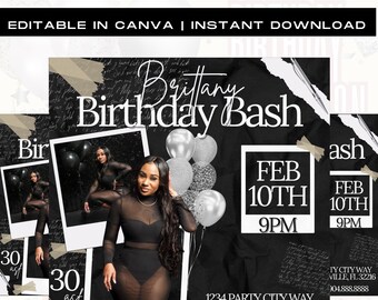Birthday Flyer, Birthday Girl Invitation, Birthday Party Invitation, Party Invite Flyer, Bday Flyer, Premade Template