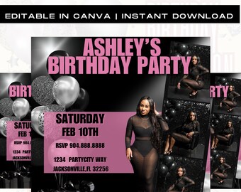 Birthday Flyer, Birthday Girl Invitation, Birthday Party Invitation, Party Invite Flyer, Bday Flyer, Premade Template