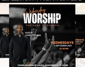 Church Flyer, Church Events Flyer, Sunday Service Flyer, Prayer Flyer, Worship Flyer, Pastor Flyer, Bible Study, Premade Template