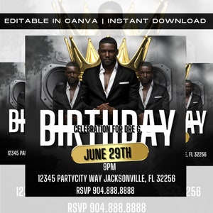Birthday Flyer for men, Birthday Invitation, Birthday Party Invitation, Party Invite Flyer, Bday Flyer, Premade Template