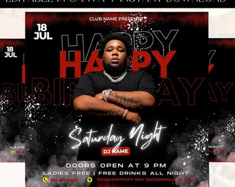 Club Flyer, Birthday Invitation, Birthday Party Invitation, Party Invite Flyer, Bday Flyer, Event Flyer, Premade Template