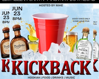 Kickback Template, House Party, Night Party, Party Flyer, Event Flyer, Premade Template