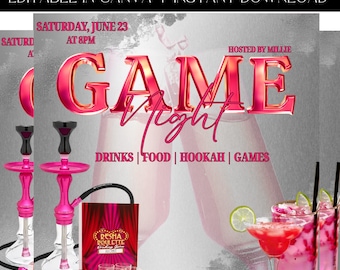 Game night Template, Adult Game Night,. Friends Game Night, Family Game Night, Premade Template