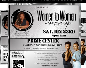 Women Empowerment Flyer, Event Flyer, Workshop Flyer, Networking Flyer, Women Events, Entrepreneur Event, Conference Flyer, Premade Template