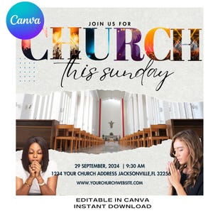Church Flyer, Church Events Flyer, Sunday Service Flyer, Prayer Flyer, Worship Flyer, Pastor Flyer, Bible Study, Premade Template image 3