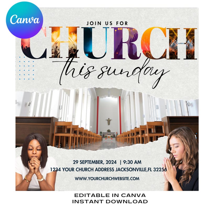 Church Flyer, Church Events Flyer, Sunday Service Flyer, Prayer Flyer, Worship Flyer, Pastor Flyer, Bible Study, Premade Template image 3