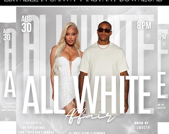 All White Affair, Club Flyer, Birthday Invitation, Party Invite Flyer, Bday Flyer , Event Flyer, All White Party, Premade Template