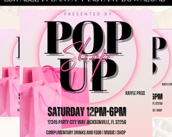 Pop Up Shop Flyer, Vendor Flyer, Shop Now flyer, Event Flyer, Support Small Business, Vendors Wanted, Vendor Shop, Premade Template