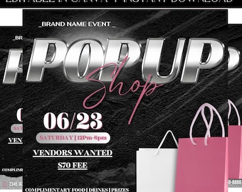 Pop Up Shop Flyer, Vendor Flyer, Shop Now flyer, Event Flyer, Support Small Business, Vendors Wanted, Vendor Shop, Premade Template.