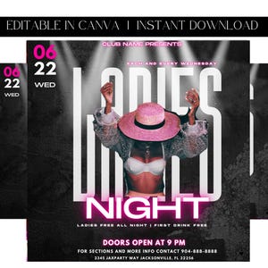 Ladies Night Flyer, Club Flyer, Event Flyer, Party Flyer, Girls Night Flyer, Premade Template