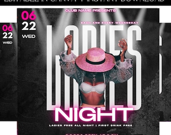 Ladies Night Flyer, Club Flyer, Event Flyer, Party Flyer, Girls Night Flyer, Premade Template